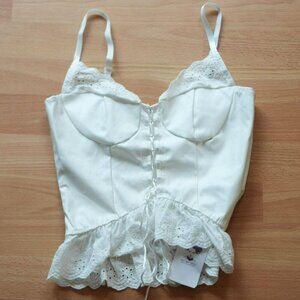 🤍 Milkmaid NWT White Lace Cami Top – Size XS